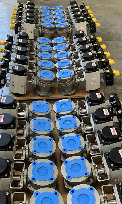 Pallets of Actuators ready for shipment